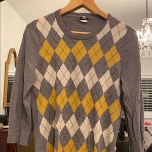 J.Crew women’s argyle sweater size L